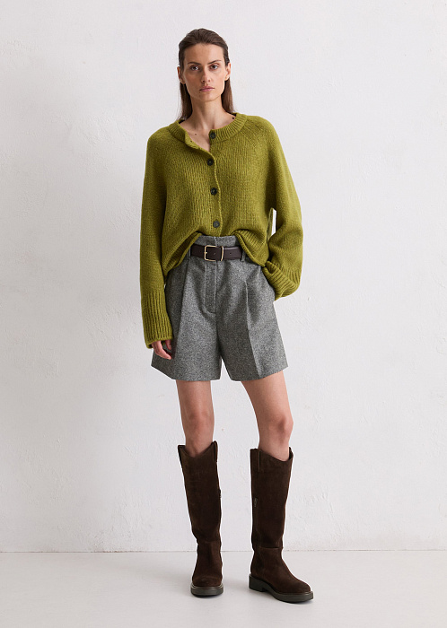 Кардиган свободного кроя из мягкой натуральной шерсти