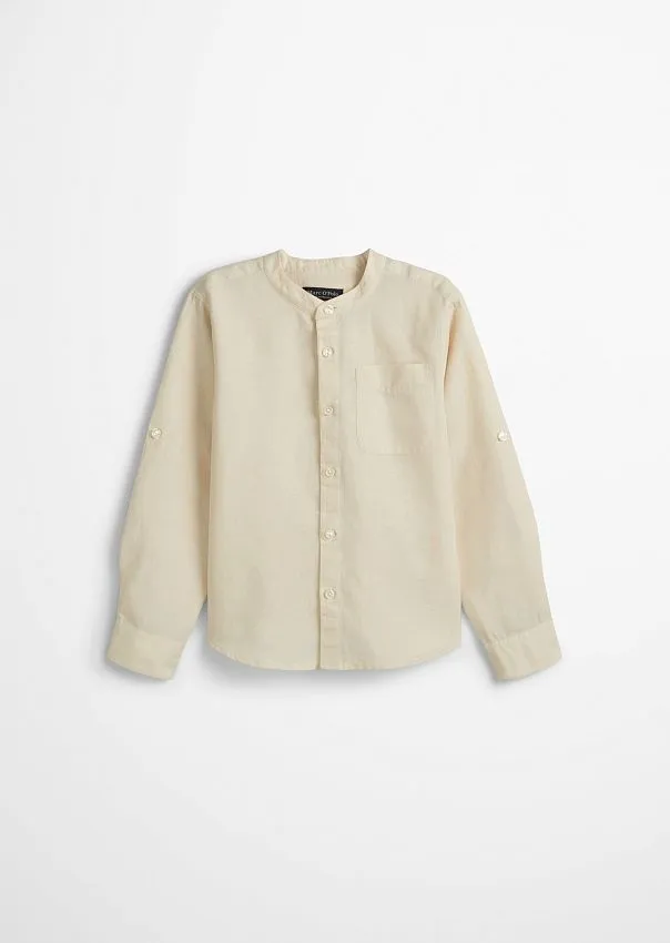 Рубашка из хлопка и льна Marc o'Polo - фото 1