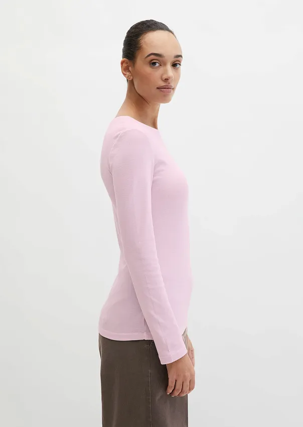 Лонгслив из джерси в рубчик