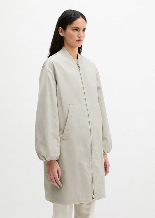 Пальто из глянцевого твила
