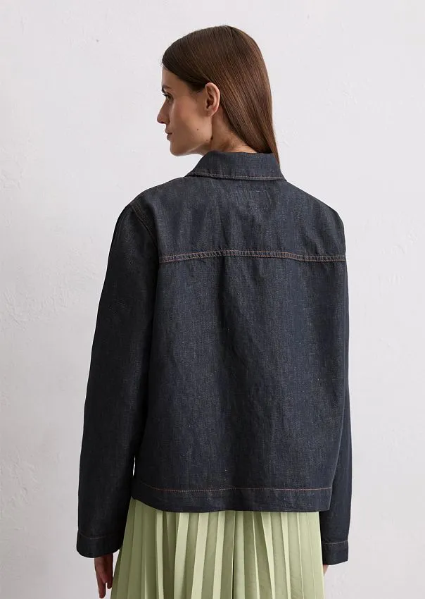 Джинсовая куртка из органического хлопка и льна Marc o'Polo - фото 2