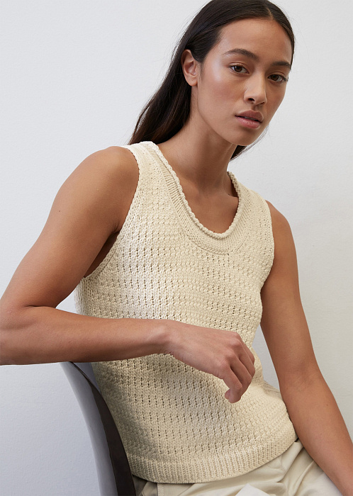 Вязаный топ приталенного кроя из органического хлопка