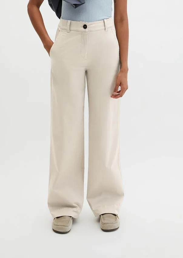 Брюки прямые из хлопкового твила
