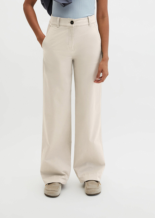 Брюки прямые из хлопкового твила
