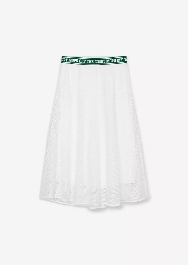 Сетчатая юбка-миди с эластичным поясом