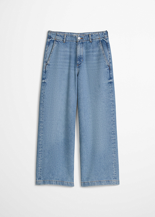 Джинсы широкие из лиоцелла, льна и хлопка
