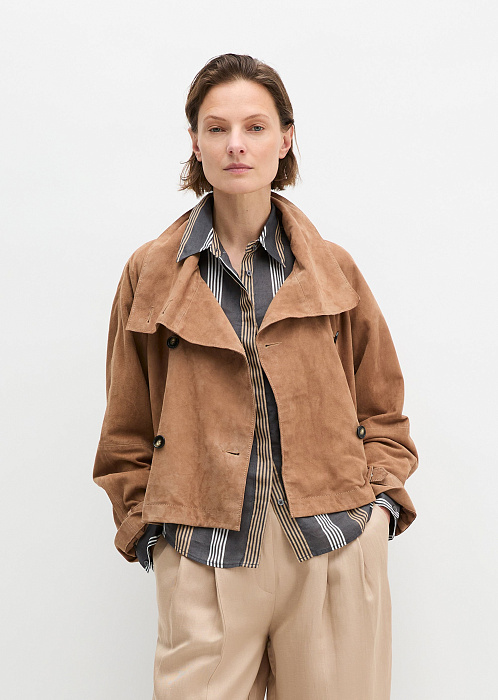 Тренч из натуральной замши