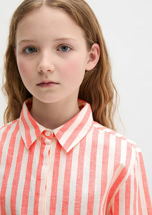 Блузка изо льна и хлопка