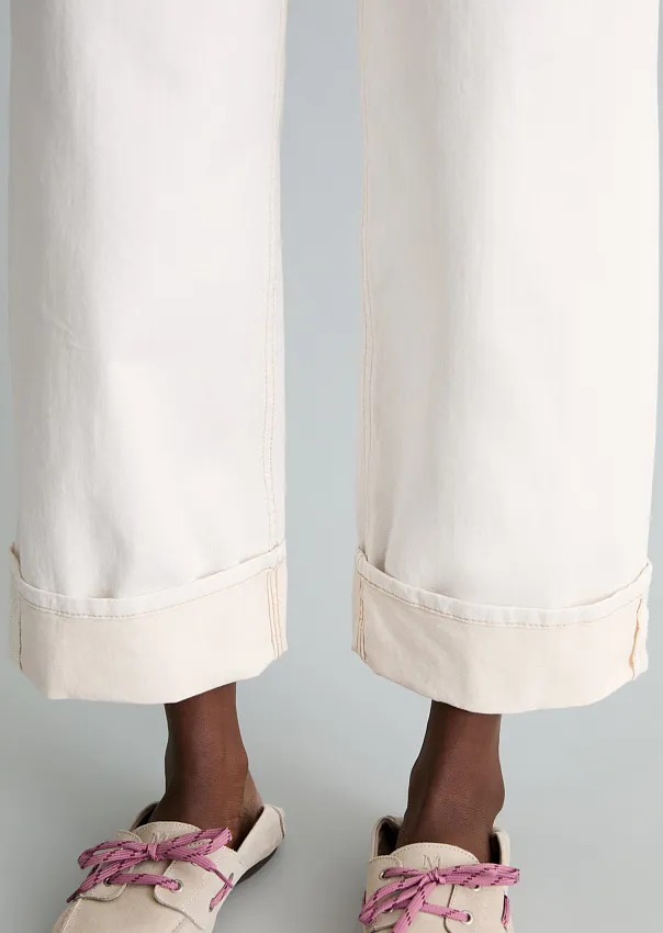 Джинсы широкие из смесового хлопка
