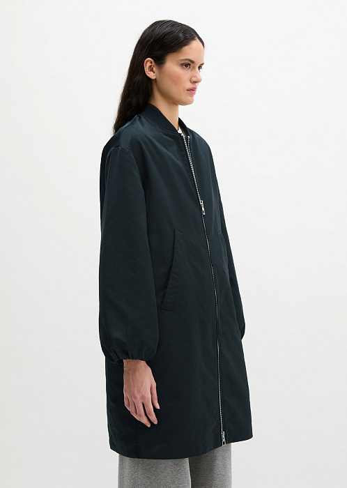 Пальто из глянцевого твила
