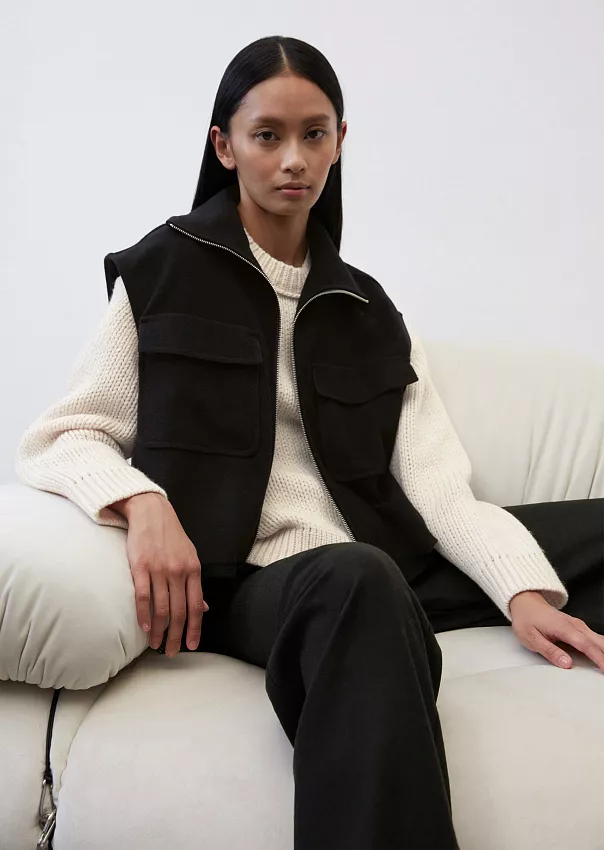 Жилет из итальянской смесовой шерсти на молнии Marc o'Polo - фото 1