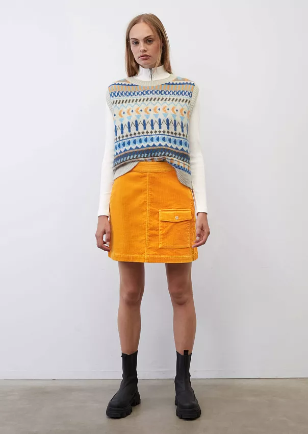 Вельветовая юбка из смесового органического хлопка с накладным карманом Marc o'Polo - фото 1