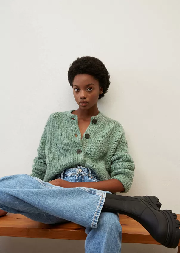 Мягкий укороченный кардиган из смесовой пряжи Marc o'Polo - фото 1