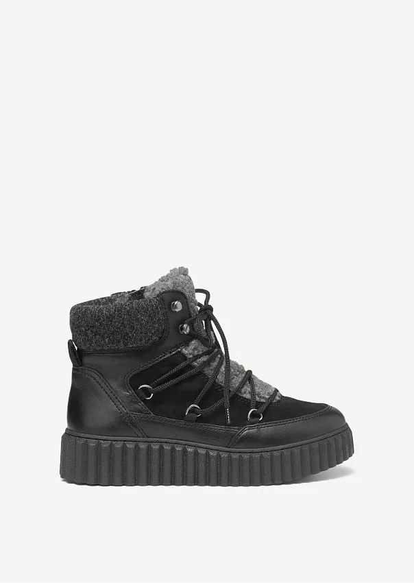 Ботинки из кожи и трикотажа на шнуровке Marc o'Polo - фото 1